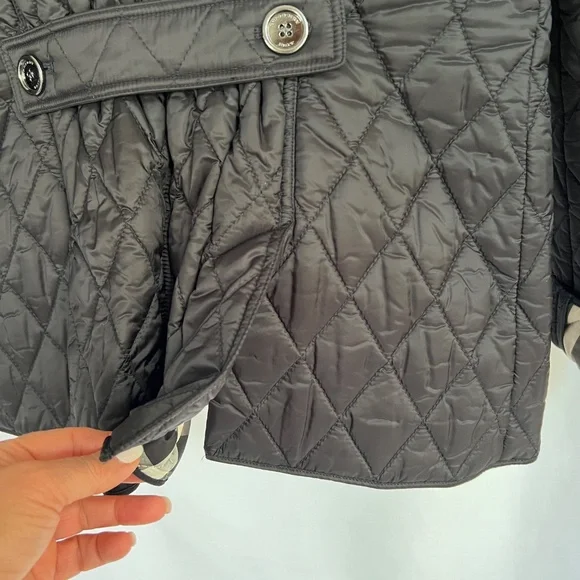 BURBERRY BRIT Quilted Jacket Nova Check Lining Black Size L - Picture 6 of 16